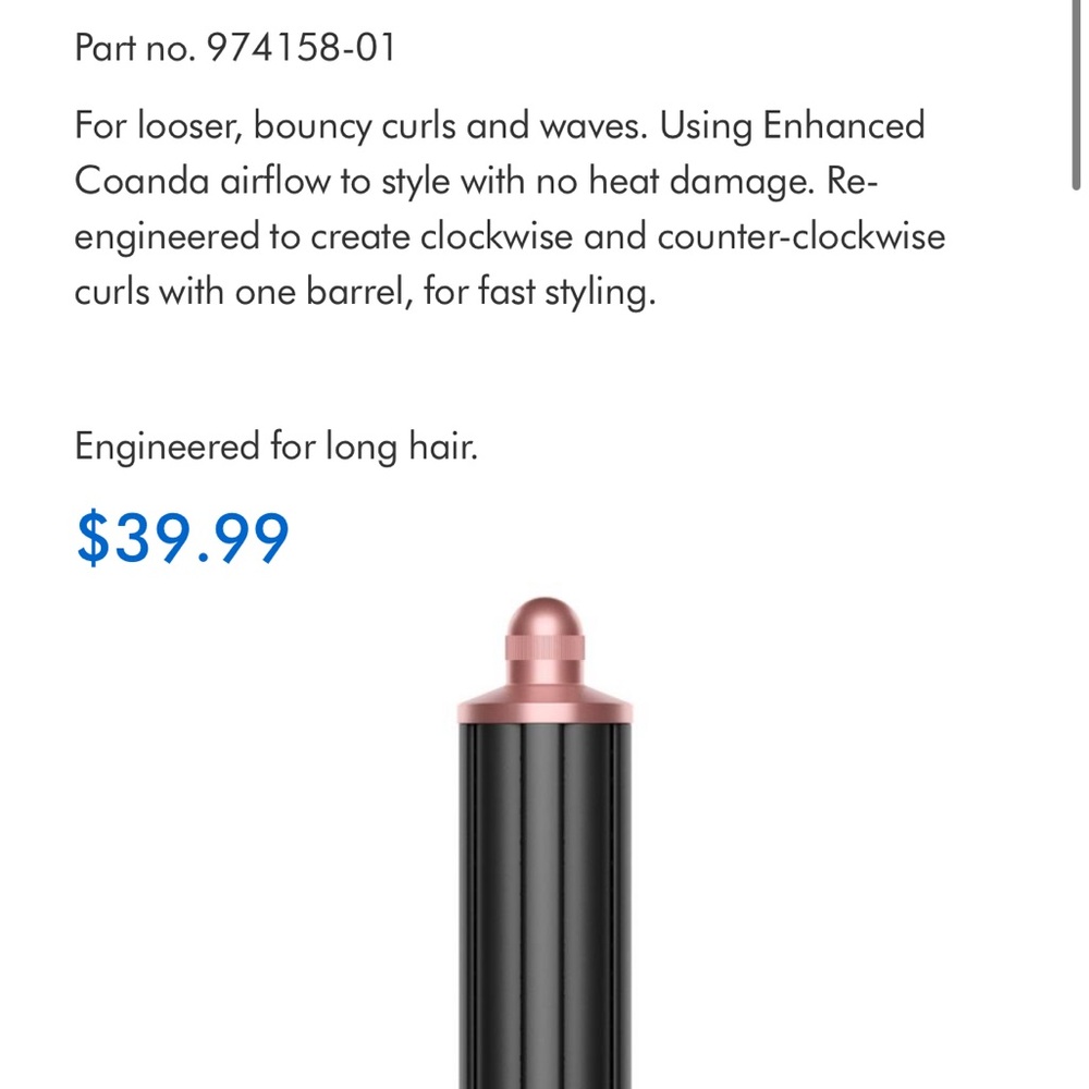 Dyson Airwrap Long Barrel Attachment - 1.6”